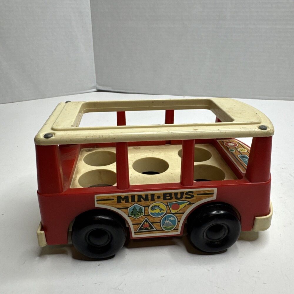 Fisher Price Little People Vintage Red & White Mini Camping Bus #2